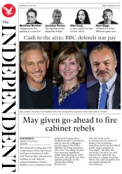 The Independent () Newspaper Front Page for 19 July 2017