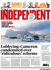 The Independent () Newspaper Front Page for 19 August 2013