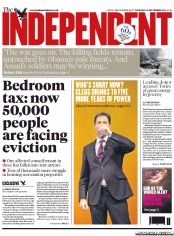 The Independent () Newspaper Front Page for 19 September 2013