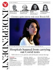 The Independent () Newspaper Front Page for 19 September 2020