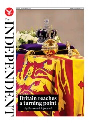 The Independent () Newspaper Front Page for 19 September 2022