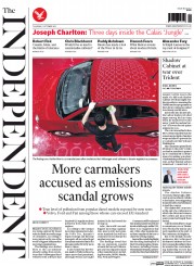 The Independent () Newspaper Front Page for 1 October 2015