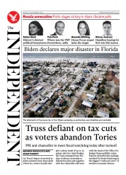 The Independent () Newspaper Front Page for 1 October 2022