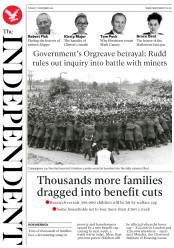 The Independent () Newspaper Front Page for 1 November 2016