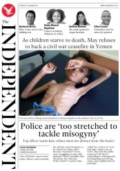The Independent () Newspaper Front Page for 1 November 2018