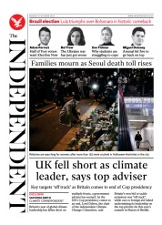 The Independent () Newspaper Front Page for 1 November 2022