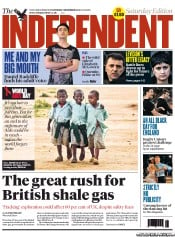 The Independent () Newspaper Front Page for 1 December 2012