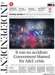 The Independent () Newspaper Front Page for 1 January 2014