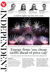 The Independent () Newspaper Front Page for 1 January 2019