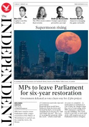The Independent () Newspaper Front Page for 1 February 2018