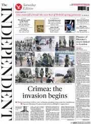 The Independent () Newspaper Front Page for 1 March 2014
