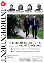 The Independent () Newspaper Front Page for 1 April 2019