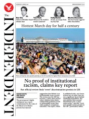 The Independent () Newspaper Front Page for 1 April 2021