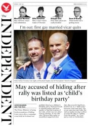 The Independent () Newspaper Front Page for 1 May 2017