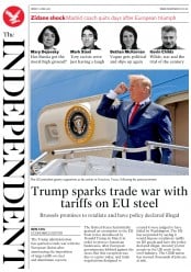 The Independent () Newspaper Front Page for 1 June 2018