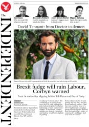 The Independent () Newspaper Front Page for 1 June 2019