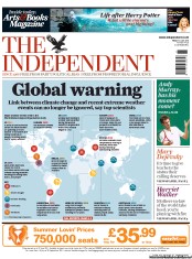The Independent () Newspaper Front Page for 1 July 2011