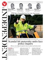 The Independent () Newspaper Front Page for 1 July 2020