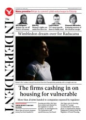 The Independent () Newspaper Front Page for 1 July 2022
