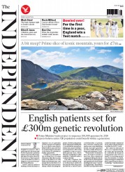The Independent () Newspaper Front Page for 1 August 2014