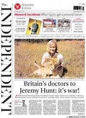 The Independent () Newspaper Front Page for 1 August 2015