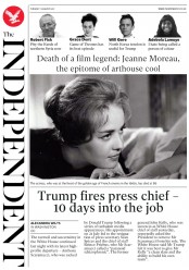 The Independent () Newspaper Front Page for 1 August 2017