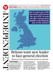 The Independent () Newspaper Front Page for 1 August 2022