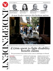 The Independent () Newspaper Front Page for 1 September 2020