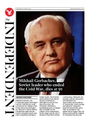 The Independent () Newspaper Front Page for 1 September 2022