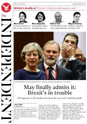 The Independent () Newspaper Front Page for 20 October 2017