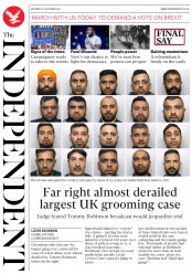 The Independent () Newspaper Front Page for 20 October 2018
