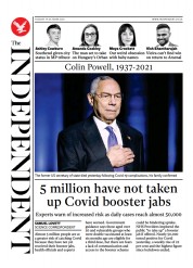 The Independent () Newspaper Front Page for 20 October 2021