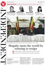 The Independent () Newspaper Front Page for 20 November 2017