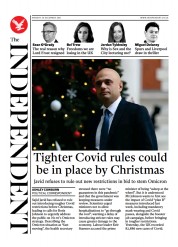 The Independent () Newspaper Front Page for 20 December 2021