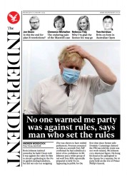 The Independent () Newspaper Front Page for 20 January 2022