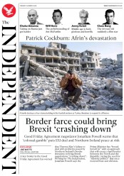 The Independent () Newspaper Front Page for 20 March 2018