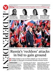 The Independent () Newspaper Front Page for 20 March 2022