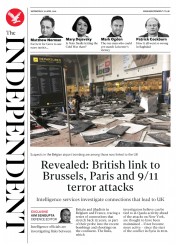 The Independent () Newspaper Front Page for 20 April 2016