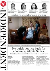 The Independent () Newspaper Front Page for 20 May 2020