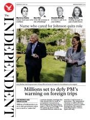 The Independent () Newspaper Front Page for 20 May 2021