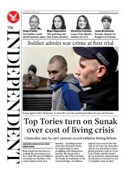 The Independent () Newspaper Front Page for 20 May 2022