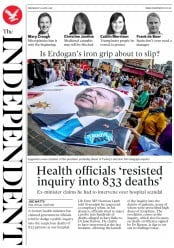 The Independent () Newspaper Front Page for 20 June 2018