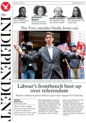 The Independent () Newspaper Front Page for 20 June 2019