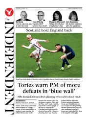 The Independent () Newspaper Front Page for 20 June 2021