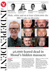 The Independent () Newspaper Front Page for 20 July 2017