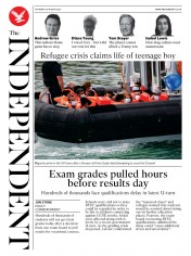The Independent () Newspaper Front Page for 20 August 2020