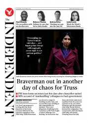 The Independent () Newspaper Front Page for 21 October 2022