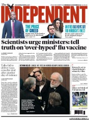 The Independent () Newspaper Front Page for 21 November 2012