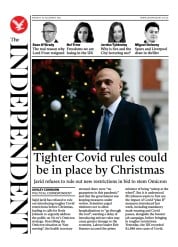 The Independent () Newspaper Front Page for 21 December 2021
