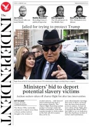 The Independent () Newspaper Front Page for 21 February 2020